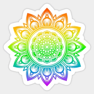 Rainbow Mandala Yoga Meditate Spiritual Sacred Geometry Mandala Art Sticker
